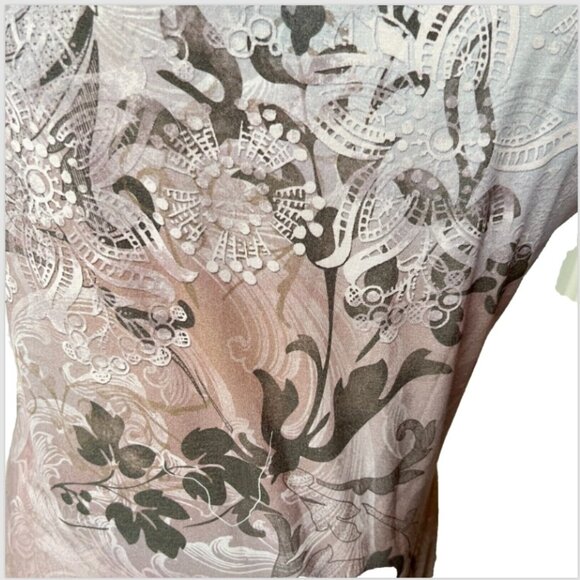 Appropriate Behavior - Smokey Pink Taupe Gold Paisley Tee Size XL (16-18) - Picture 5 of 12